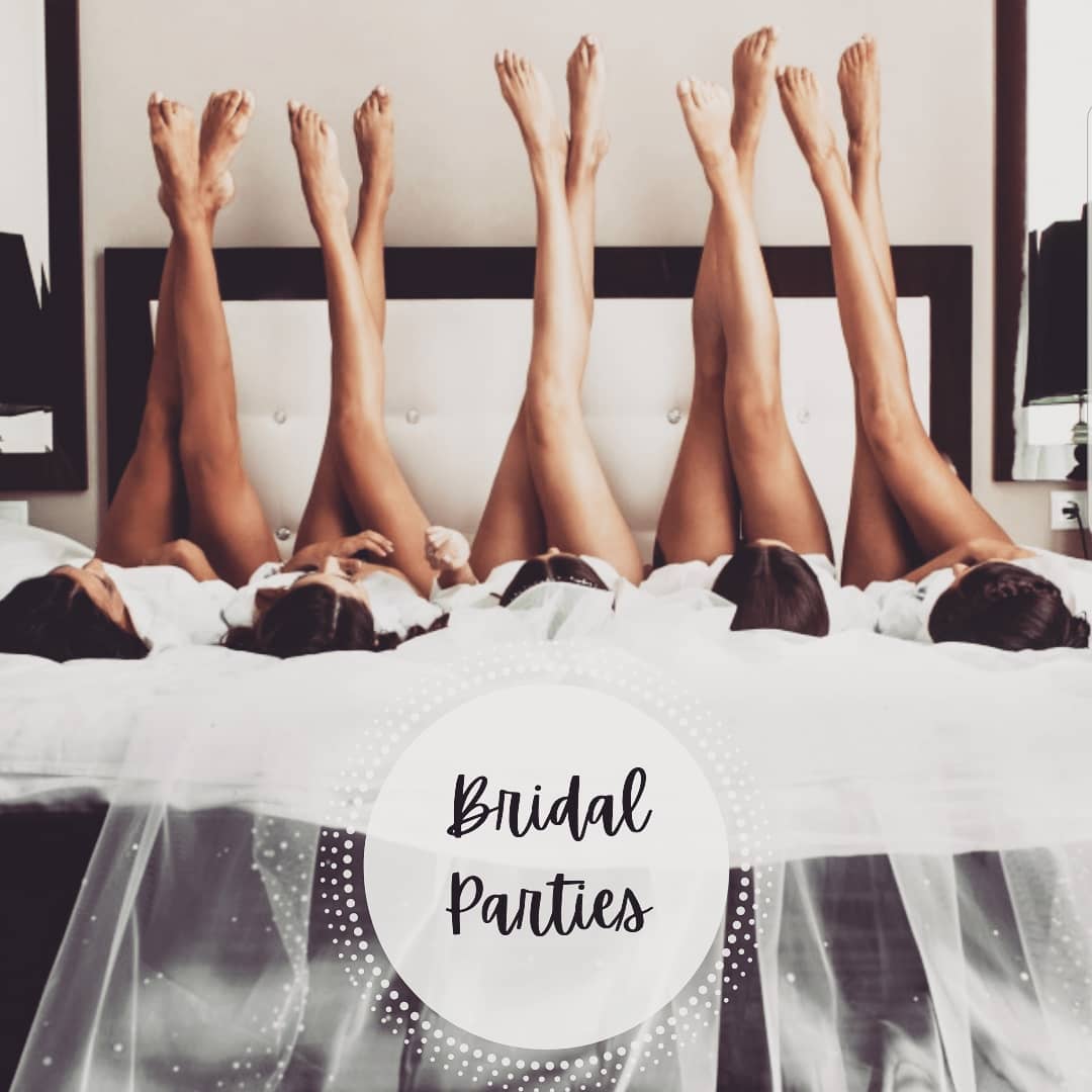 Bridal parties are a fun way to get together and celebrate before the big day! Groups can come to the salon or host a party at home