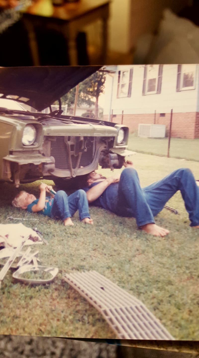 We started Hester's Tire and Auto Service in 2009, but this was where it really started, that's Terry and Jonathan Hester around 1985.