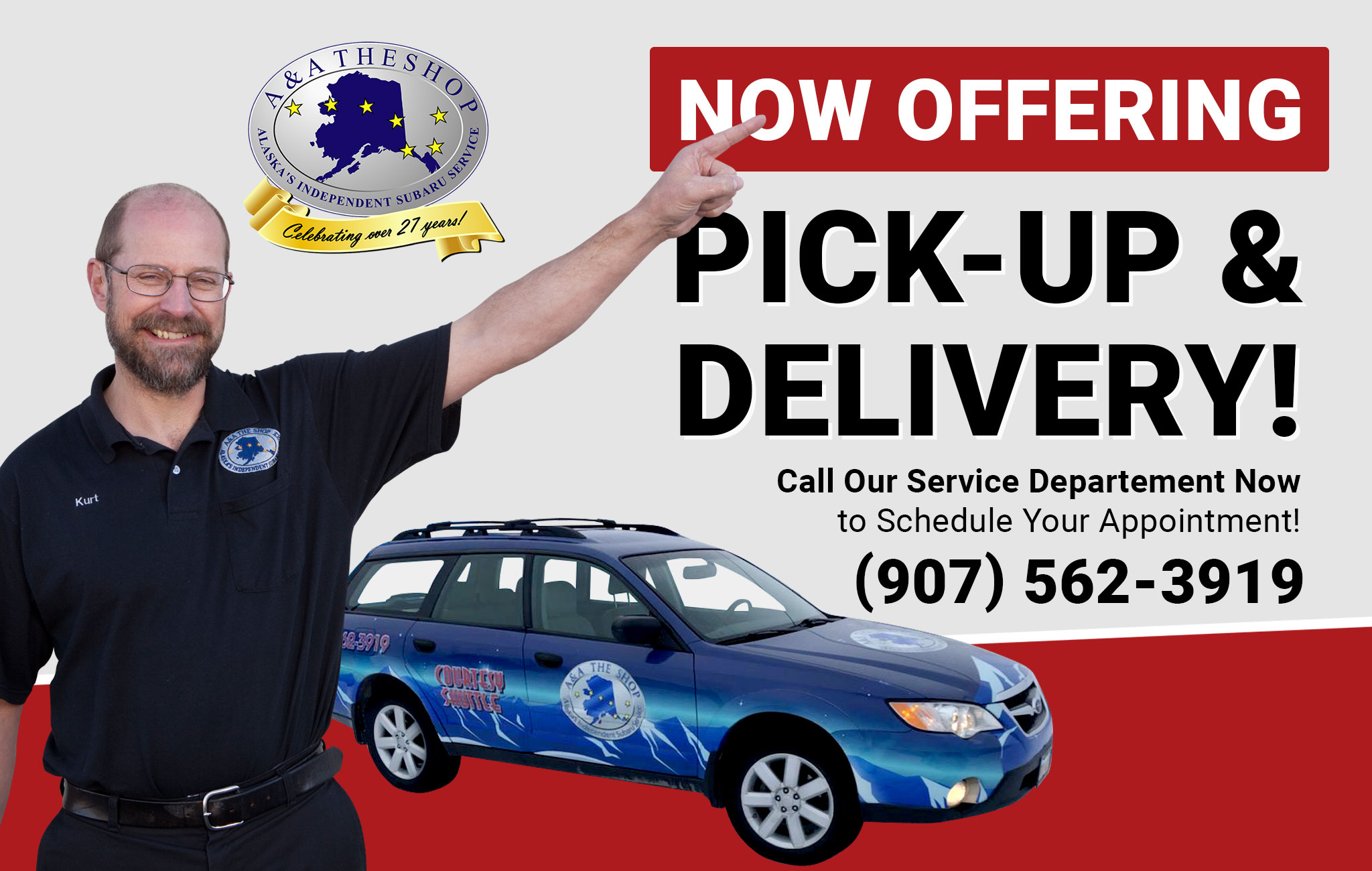 We’re now offering pick-up and delivery of our customers vehicles to minimize customer employee contact.