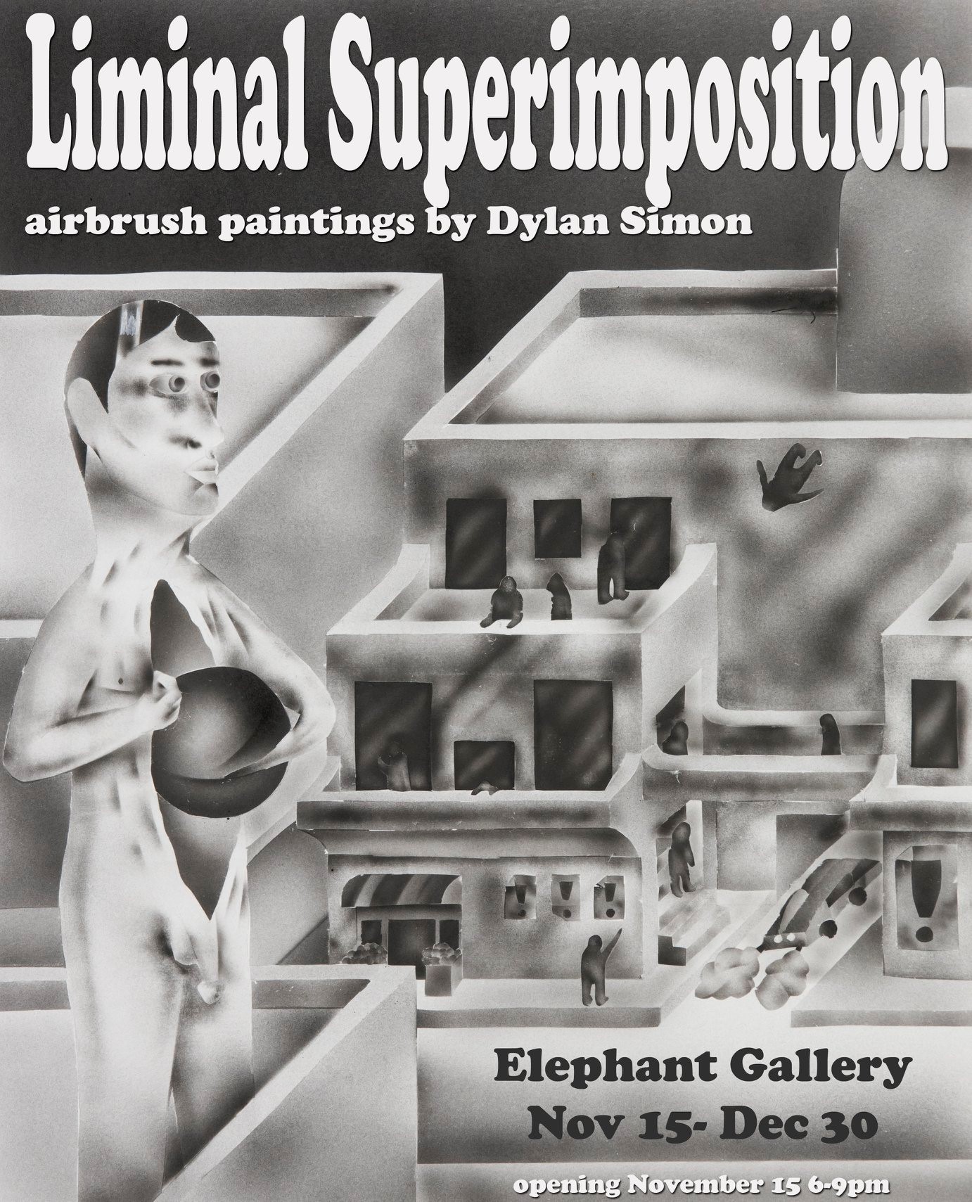 Also opening this Friday is Liminal Superimposition: works by Dylan Simon.