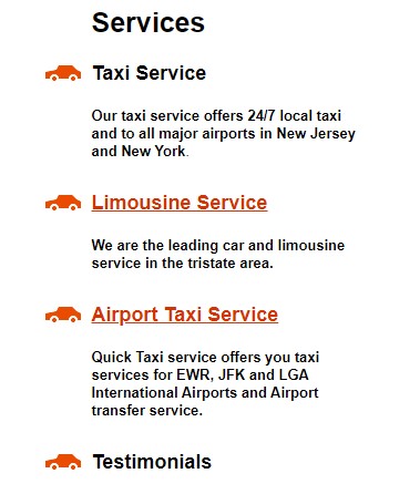Newark Airport Limo Taxi Service