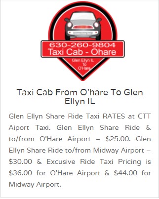Taxi Cab Glen Ellyn - CTT Airport Taxi