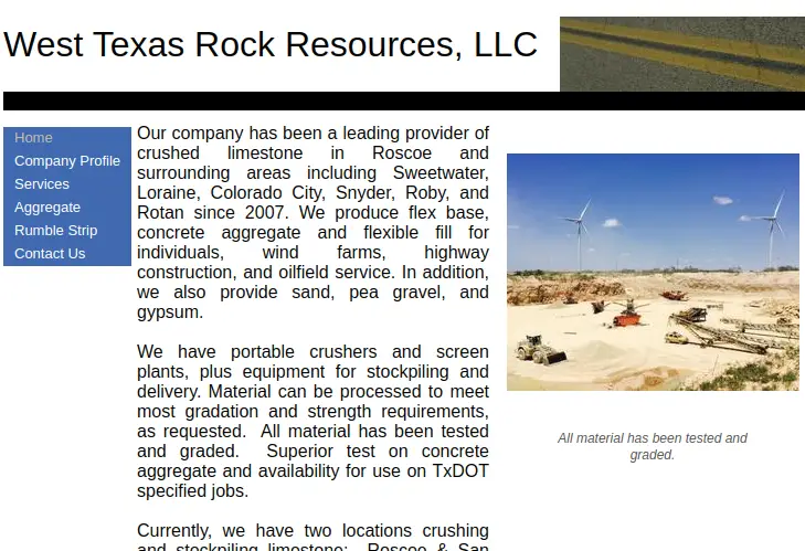 Company logo of West Texas Rock Resources and West Texas Rumble Strip