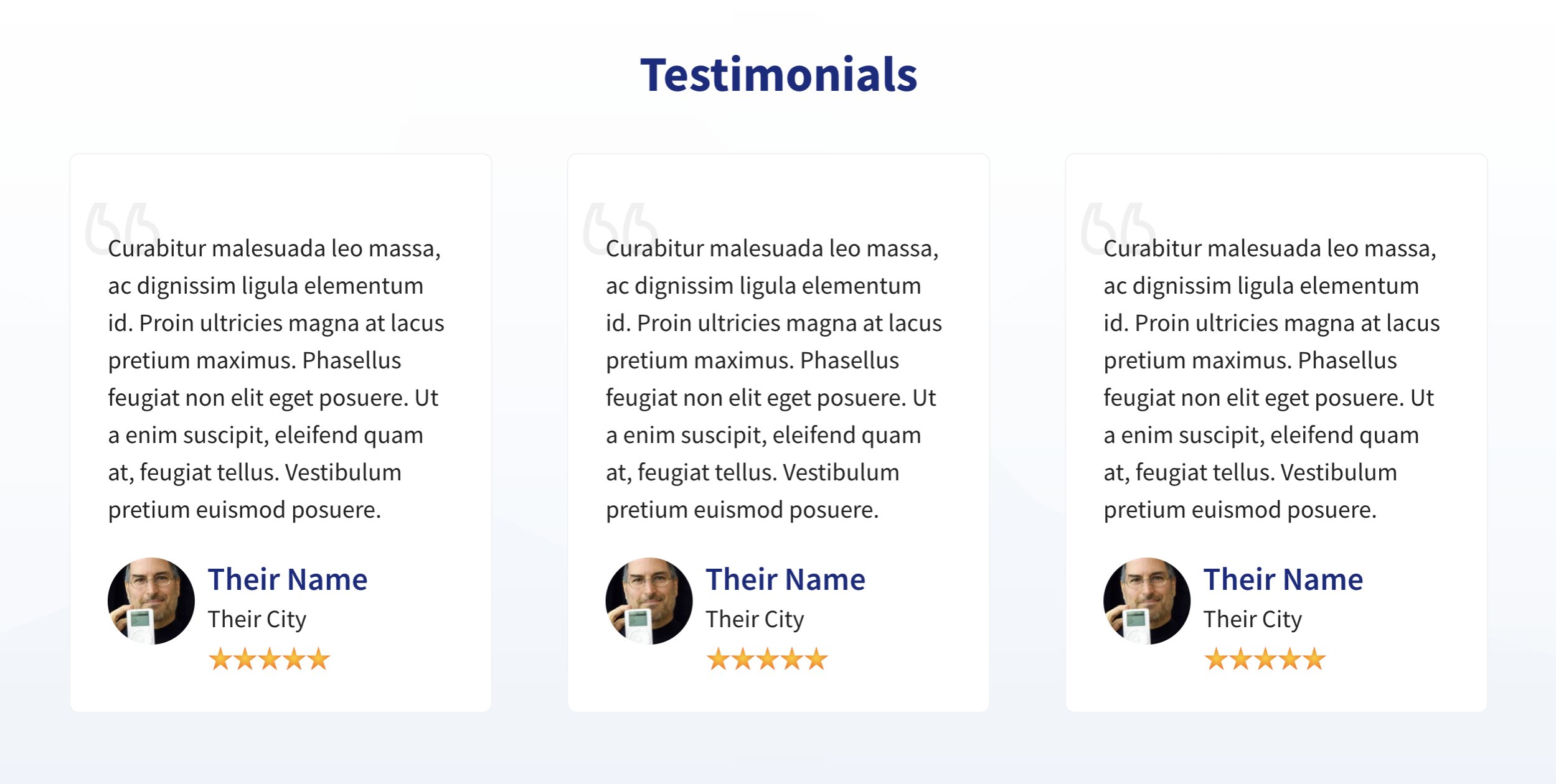 Optimizing Website Homepages for Businesses Section 4: Testimonials